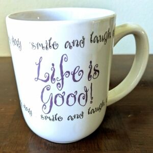 CopyWhite Ceramic Mug with Inspirational Text "Life Is Good"